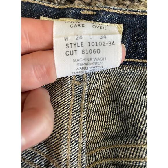 Vintage Guess Jeans Womens 28x34 Denim Straight Leg Triangle Patch 90s Retro - Picture 10 of 14